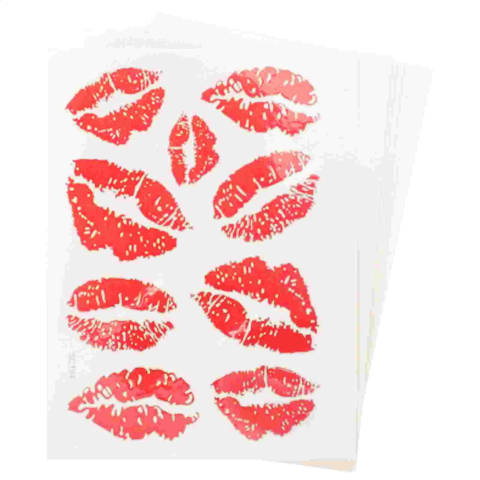6 Pcs Kiss Stickers Body Decorations Fashion Waterproof Temporary Tattoos For Adults 241230