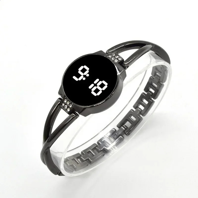 LED Fashion Watch for Women Touch Screen Ladies Time Steel Band Electronic Student Bracelet Simple Style Watches 241225