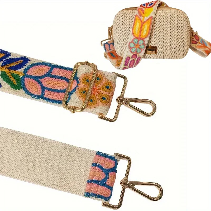 75-135cm Adjustable 5cm Width Shoulder Strap For Colorful Lace Bag With Bohemian Style Weight-reducing Cross-body Guitar Strap 241226