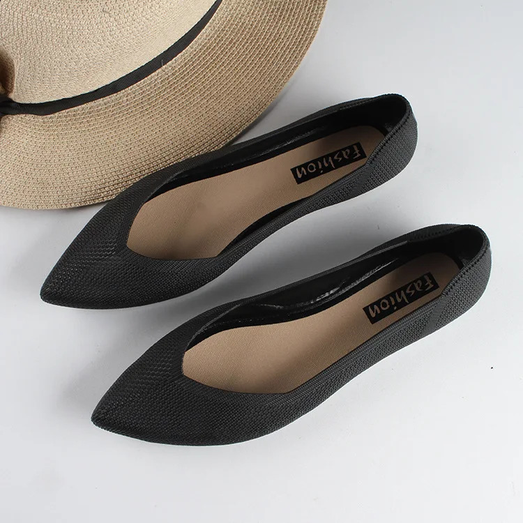 2023 women Fashion Slip on Mesh Loafers Ballet Casual Flat Women Soft Bottom Moccasin Pointed Toe Boat Shoes Chaussure 241225