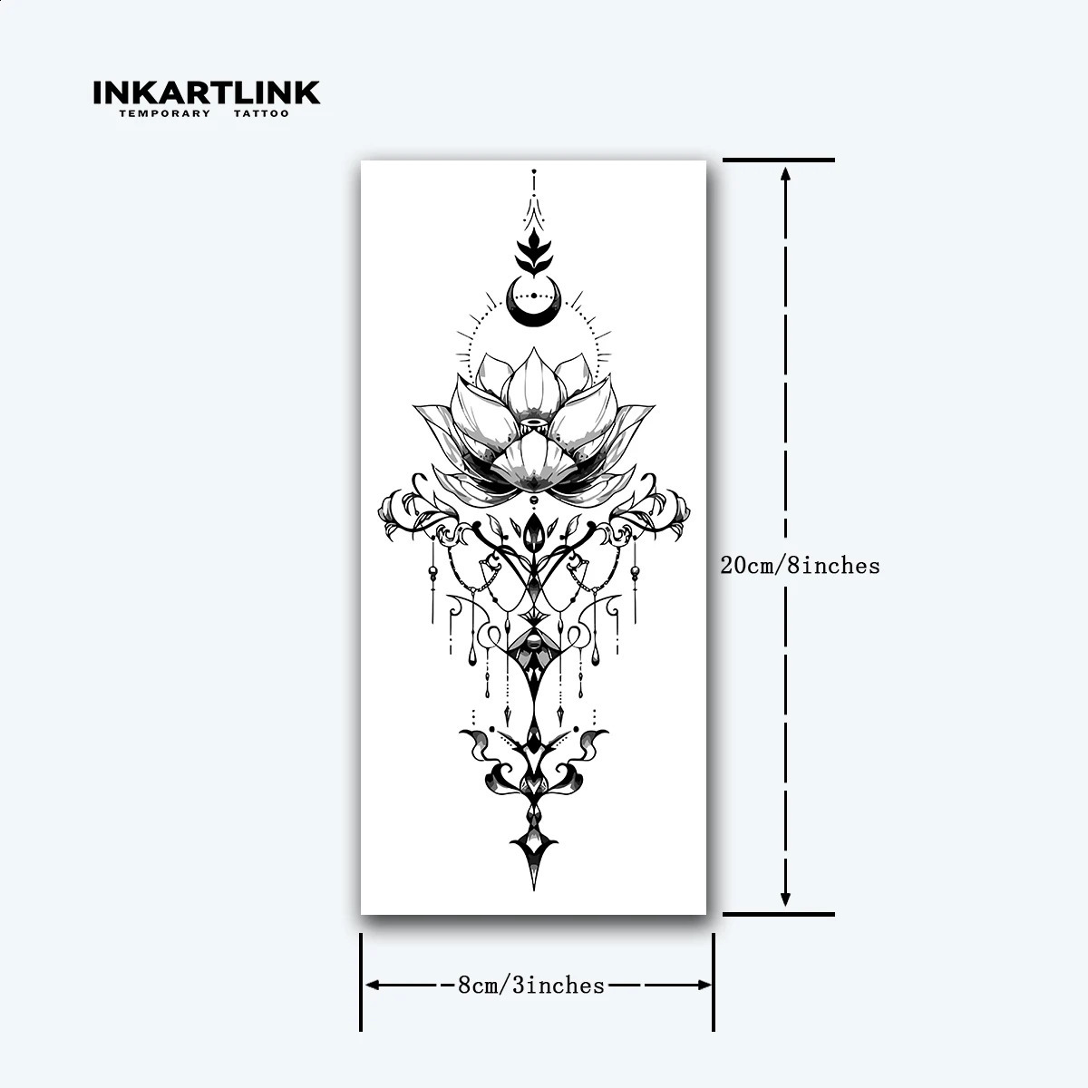 Lotus temporary tattoo sticker waterproof magic lasts to 15 days semi permanent 241230
