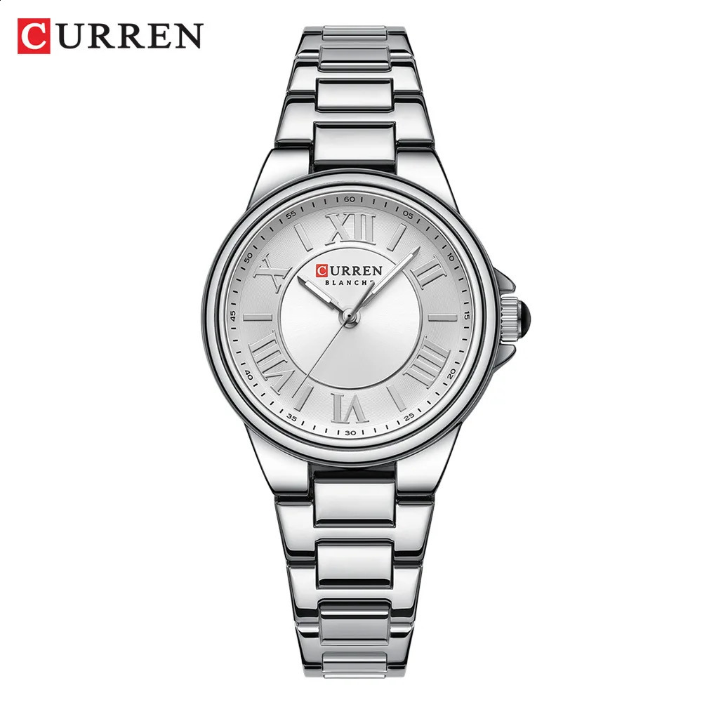 CURREN 9091 Womens Quartz Watch Fashion Simple Elegant Rose Gold Analog Display Steel Strap Wristwatch for Ladies Clock Gift 241225
