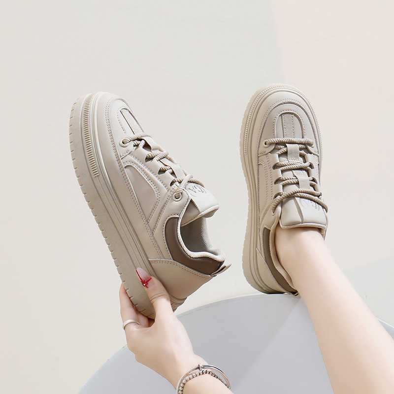 Spring White Shoes New Korean Female Students Thick soled Height Sports Board Shoes Casual Street