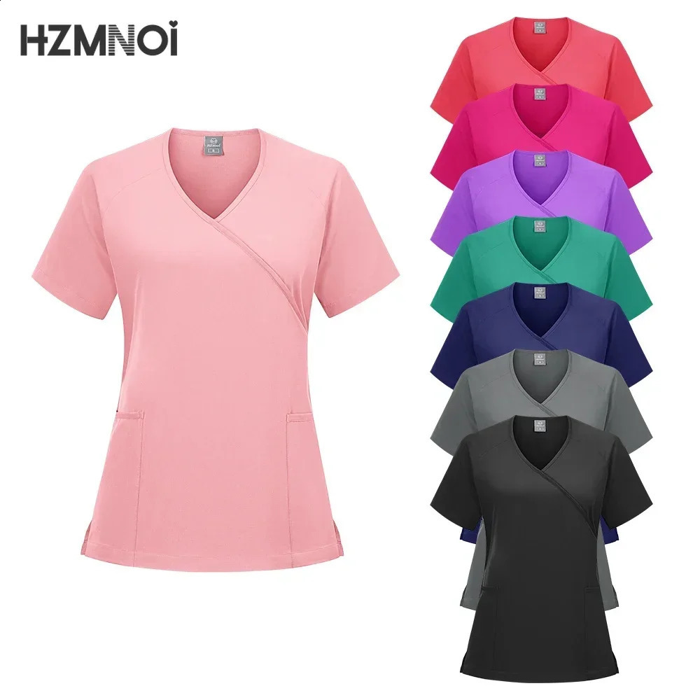 Nurse Scrubs Fashion Scrub Soft Breathable Jogger Pants Set Woman Nursing Clinical Doctor Workwear 241230