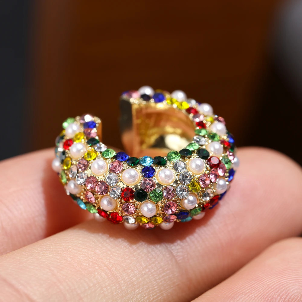 1pc Fashion Women Solid CZ Cuff Earrings Cshaped Cubic Zirconia Ear Statement No Piercing Gift Party Accessories 241225