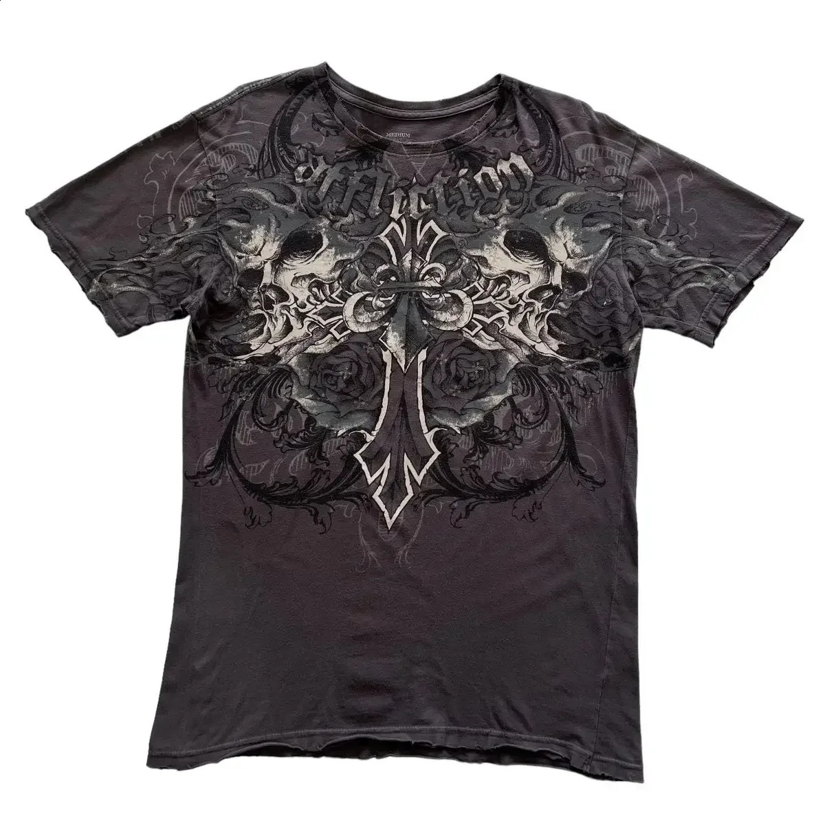 Y2k Pain T-shirt Hip Hop Skull Graphic Harajuku Round Neck Oversized T-shirt Short Sleeve Top Gothic Street Clothing 241231