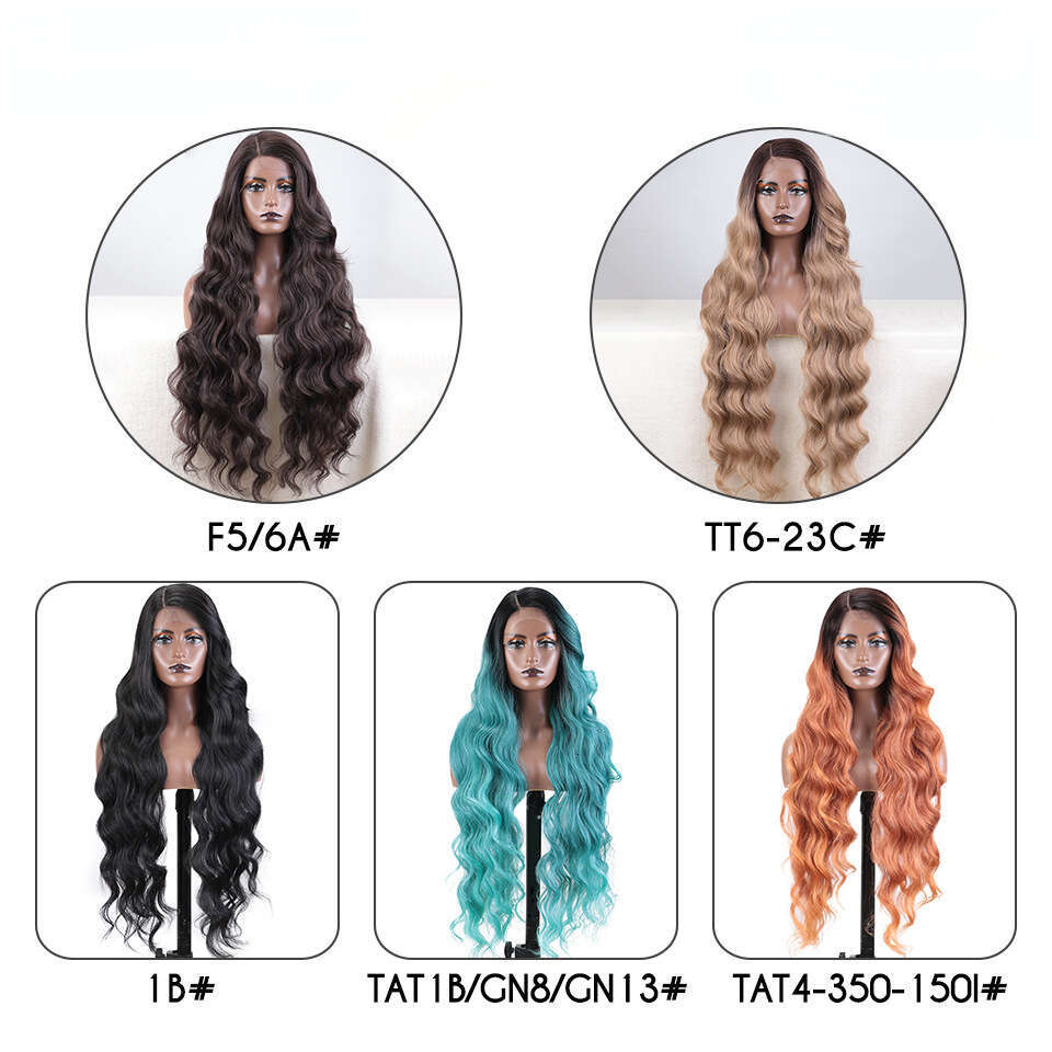 Lace Front Wig Cover T Shape Hand Woven Wig Rebecca Long Curly Hair Synthetic Headband, T-Shaped Lace