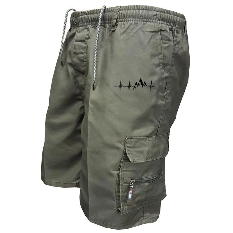 Mens casual work shorts with multiple pockets and loose handles cargo shorts outdoor sports shorts 241231
