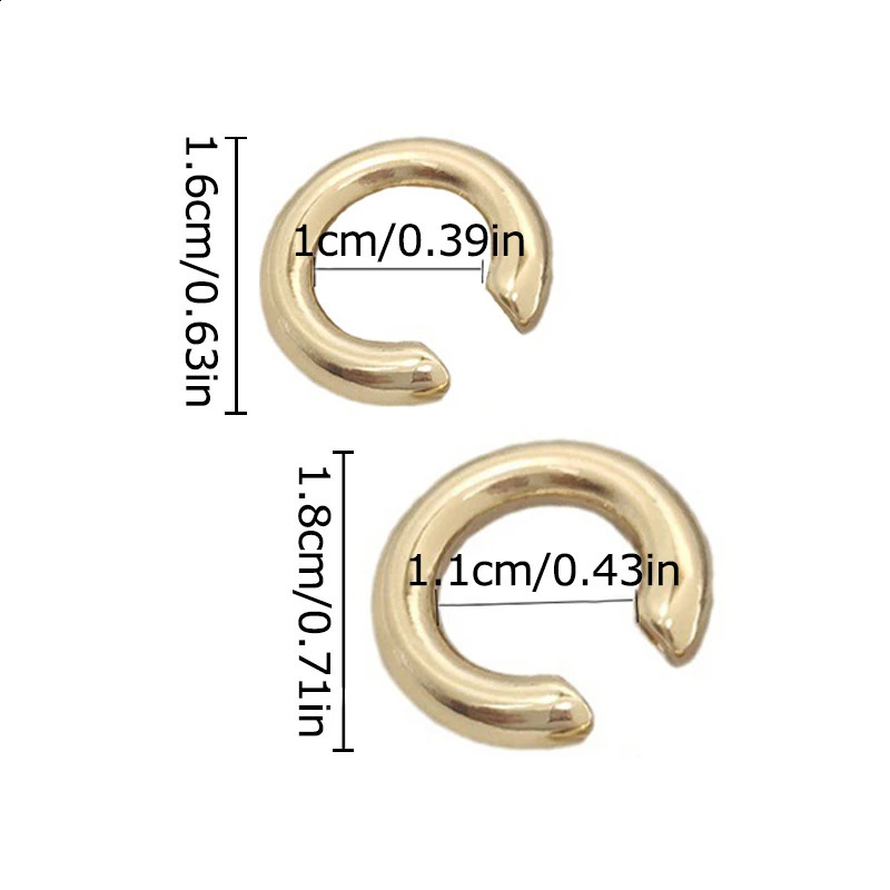 Unique Piercing Metal Ear Clips Asymmetry Round Cartilage Clip for Women Girl Fashion Cuff Jewellery Christmas Gift 241225