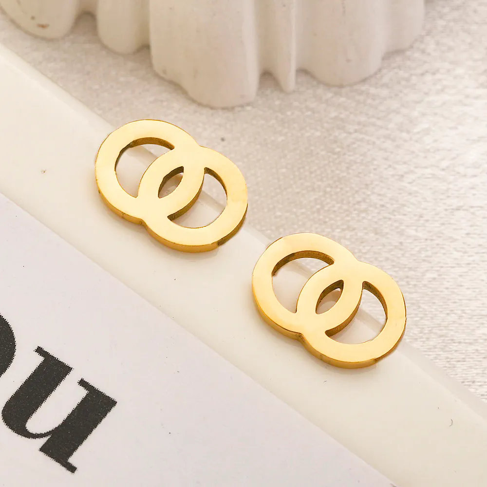 Brand Letter Silver Gold Plated Earrings Designer Jewelry Women Stud Earrings Wedding Party Gift