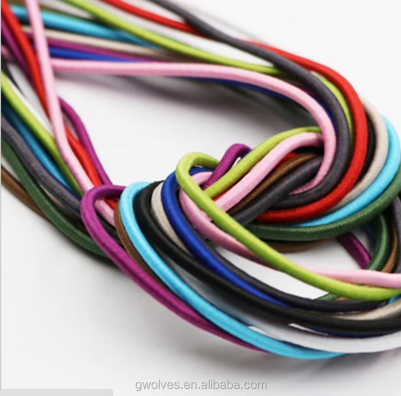 High Strength 3mm 4mm 5mm black elastic bungee cord rope bungee shock cord