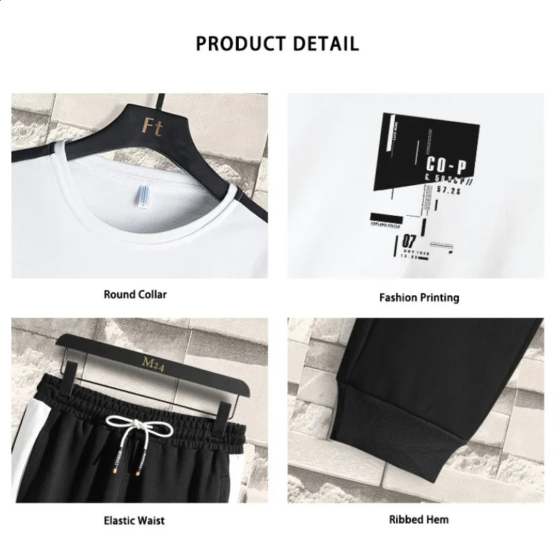 Spring and summer mens set fashion printed sportswear and sports pants two-piece set mens casual sportswear set hip-hop style sportswear 241231