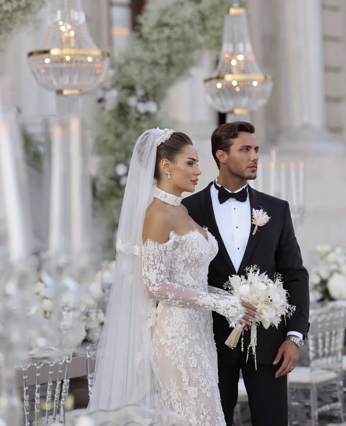 Elegant Arabic Dubai Lace Mermaid Wedding Dresses With Detachable Long Sleeves Sweetheart Neck Champagne Lining With Ivory Boho Bridal Gowns 2025 Vest