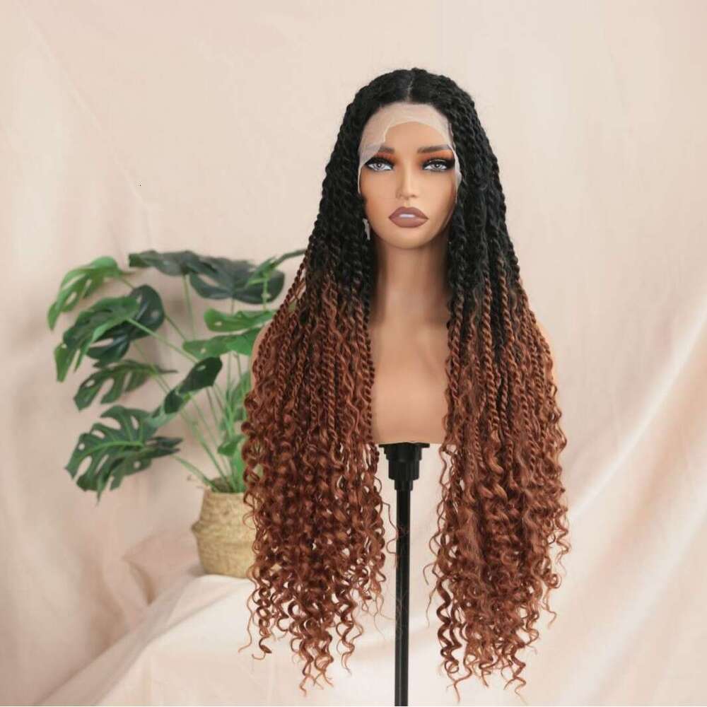 Lace Front Wig Cover T Shape Handwoven With Black Long Straight Hair And Synthetic Fiber Headband T-Shaped Lace Wig