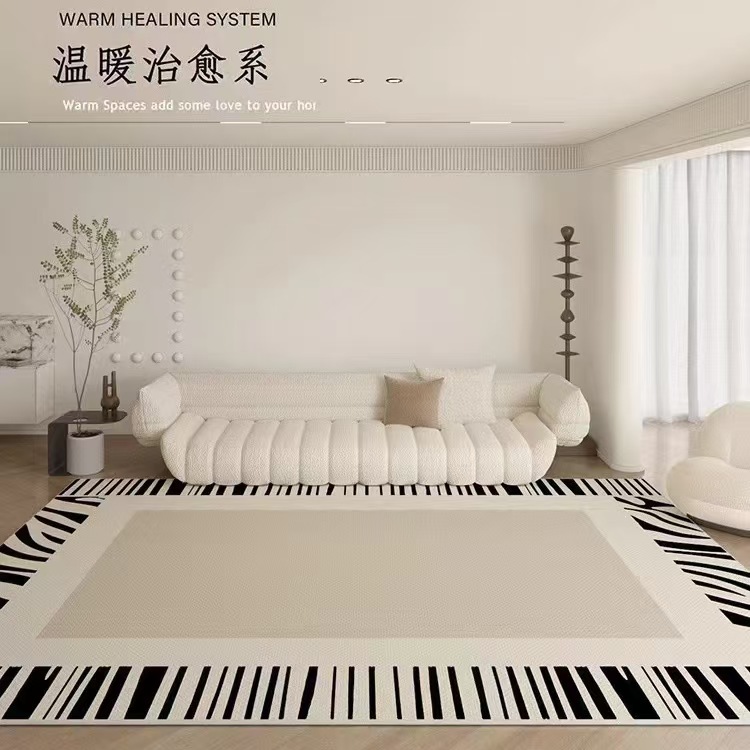 2315-HB-Beige Striped Minimalist Rug Comfortable Large Area Living Room Rugs Refreshing Bedroom