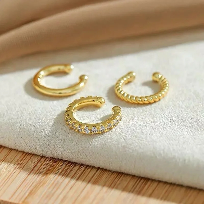LATS Clips Earrings for Women Unisex Minimalist Fashion Cartilage Hoop Earings Set Ear Cuff Piercing Clip on Jewelry 241225