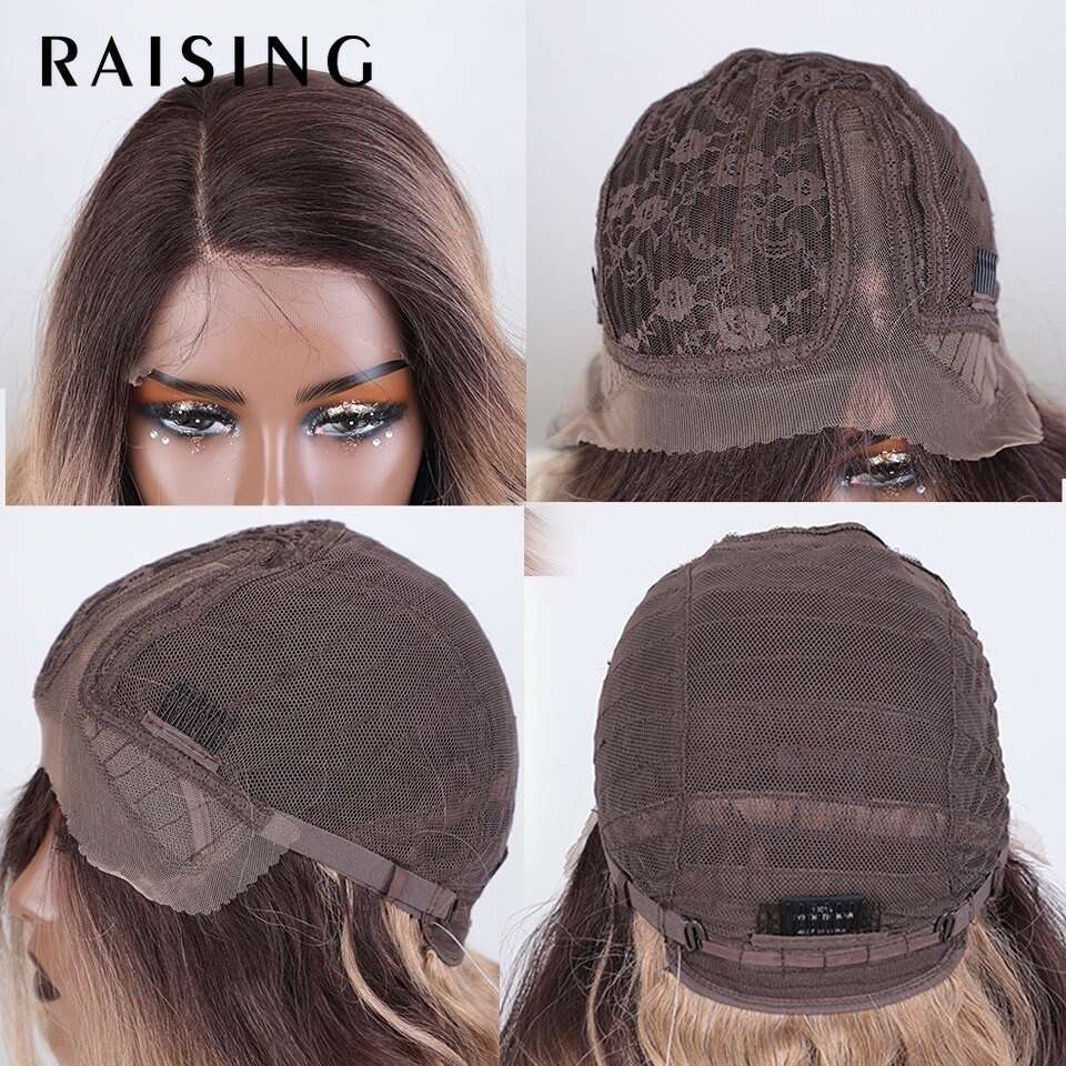 Lace Front Wig Cover T Shape Hand Woven Wig Rebecca Long Curly Hair Synthetic Headband, T-Shaped Lace