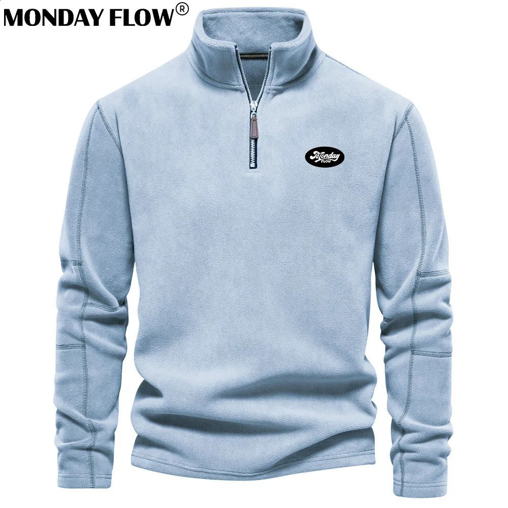 Monday Flow Autumn Mens Polar Fleece Golf Sports Windbreaker Jacket Windproof Keep Warm Sports Winter Outdoor Golf Clothing 241225