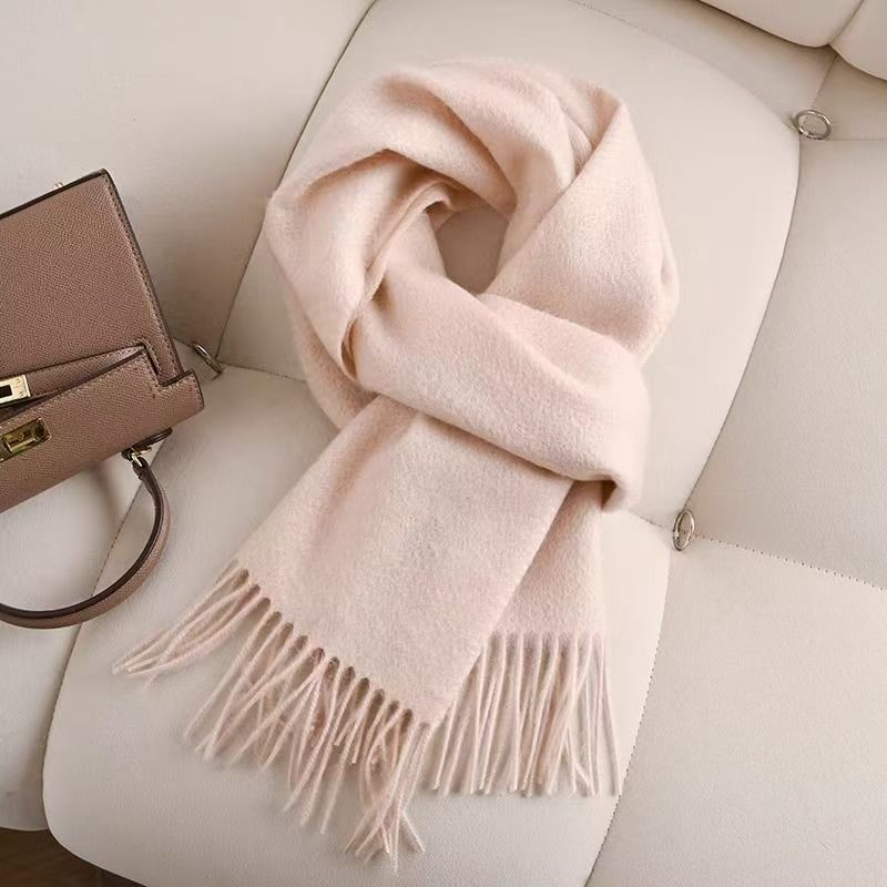 T048 cashmere pure color story new scarf wool winter cashmere warm thick neck couple versatile shawl
