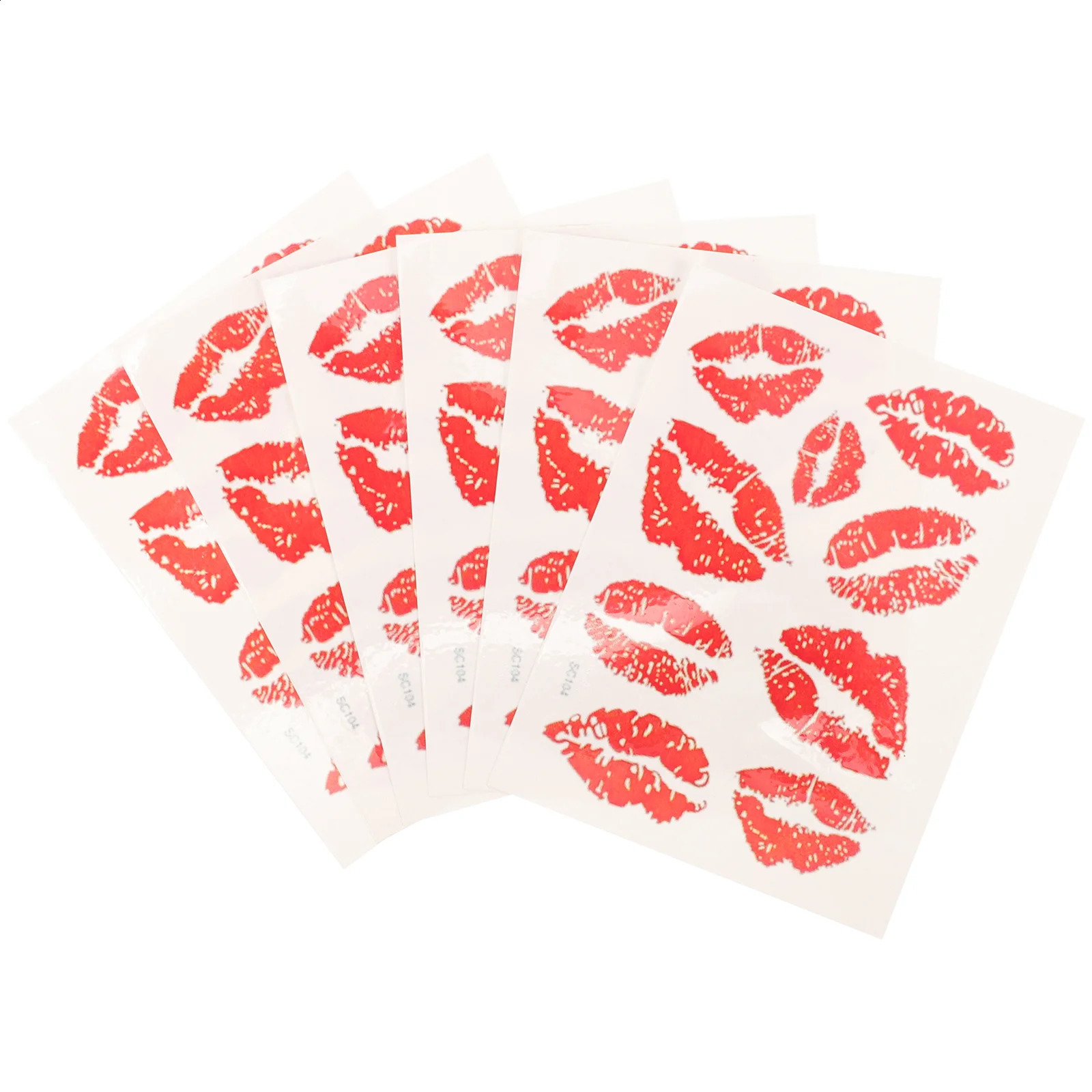 6 Pcs Kiss Stickers Body Decorations Fashion Waterproof Temporary Tattoos For Adults 241230