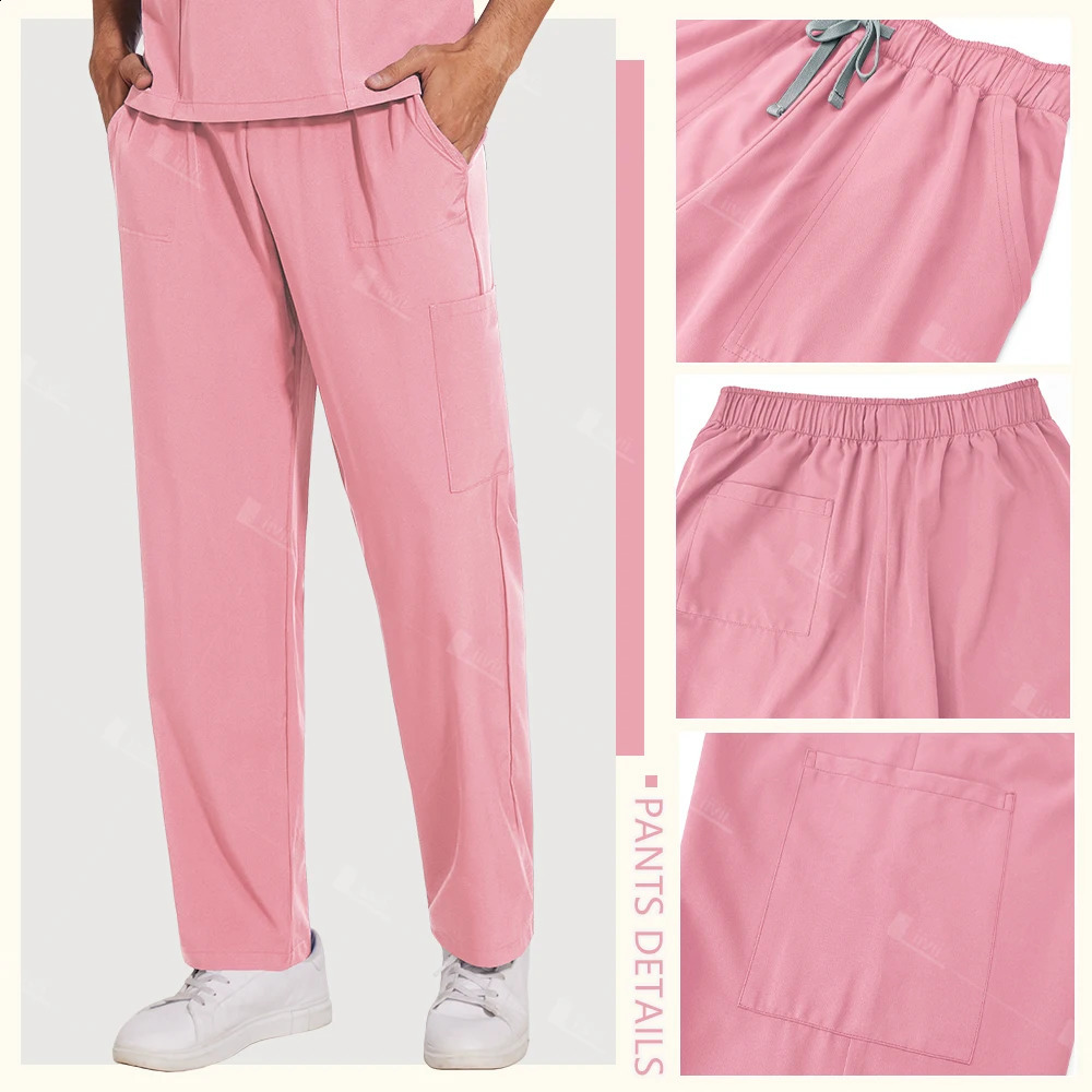 Uniforms Nurses T-Shirt Women Men Pants Doctor Set of Nursing Scrubs Suits Pet Grooming Clothes Spa Uniform 241230