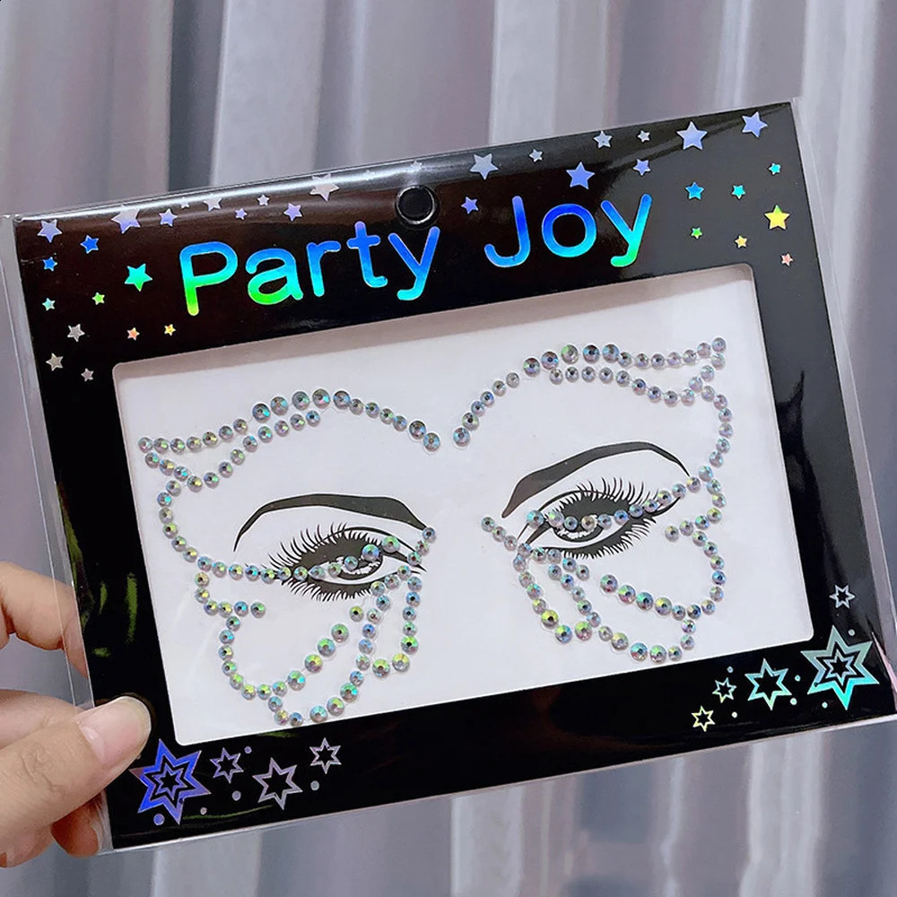 3D Eyes Face Jewels Makeup Temporary Tattoo Self Adhesive Beauty Stickers Festival Body Art Decor Nail Diamond 241230