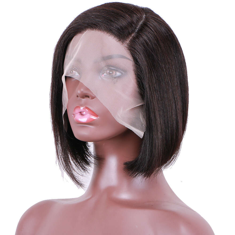 Lace front wig cover T-shaped single show true short hair wig T-shaped front lace side wave cover Lace wave wig HD high breathable lace hair cover