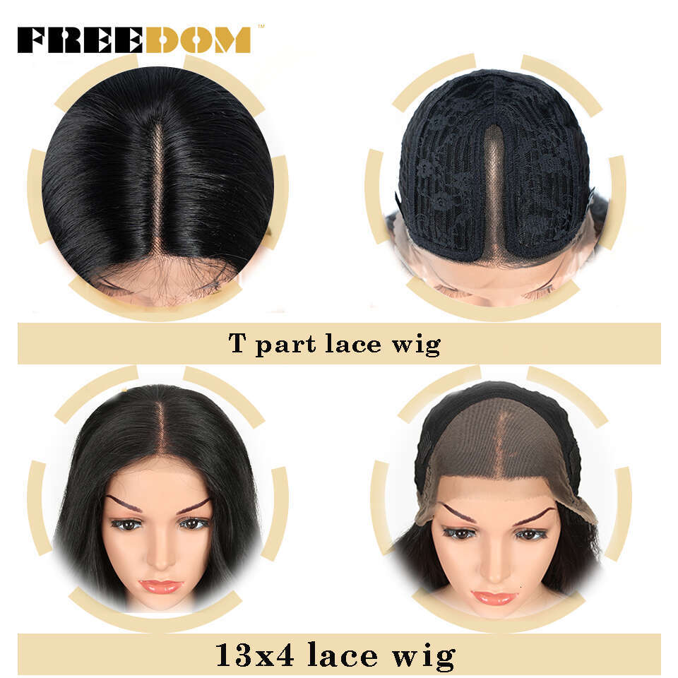 13X4 Synthetic Frontal For Women Body Wave Ombre Blonde Brown Ginger Lace Heat Resistant Cosplay Wigs
