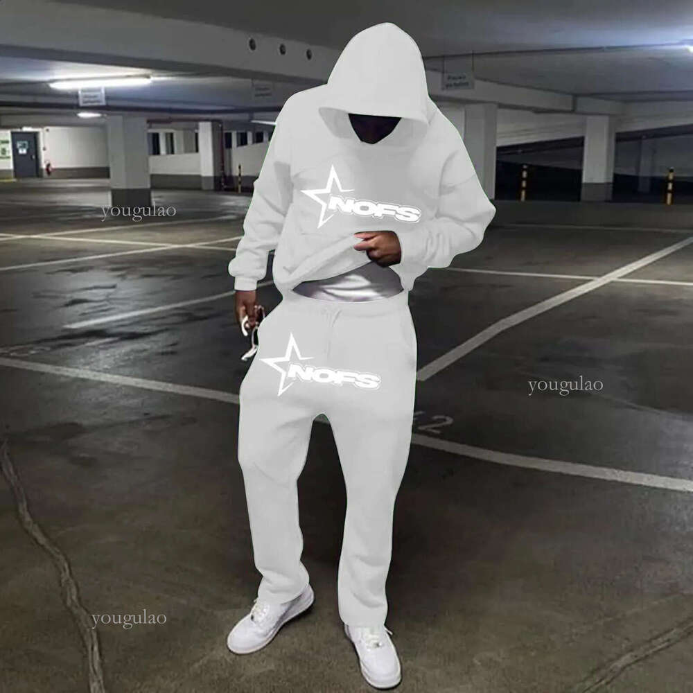 Loose Hip Hop Skateboarding Nofs Hoodie Unisex Fall/Winter Trend Street Sweatshirt Set American Classic Hoodie 240912