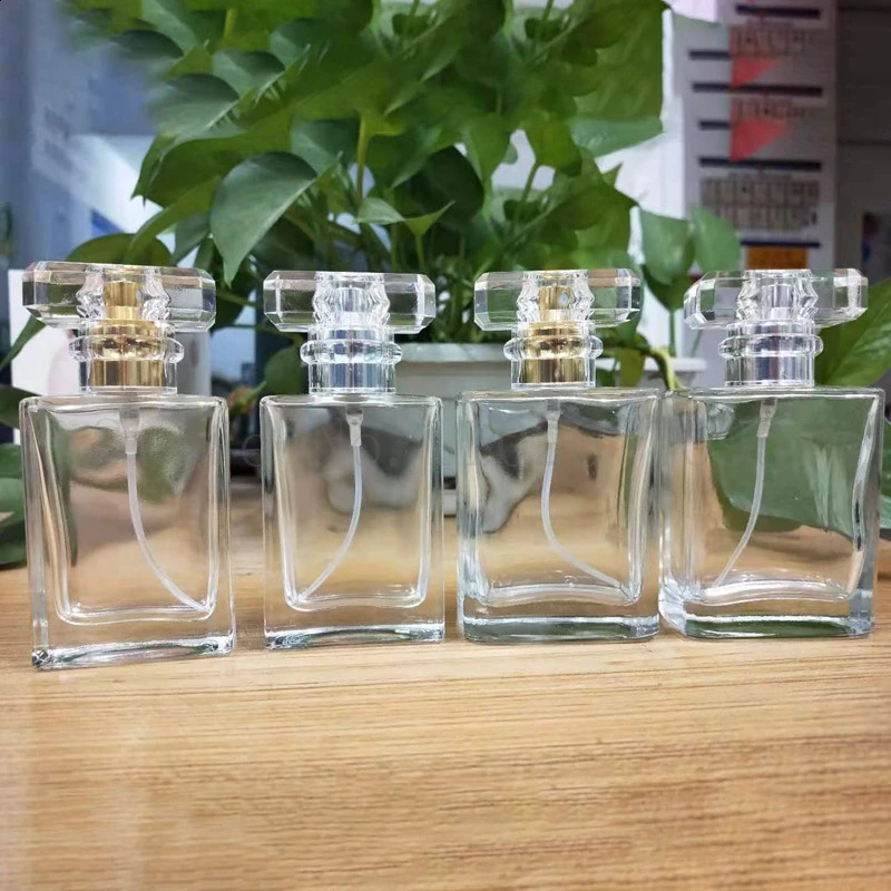 5pcs/10pcs 30ml Travel Pocket Glass Square Spray Bottles Empty Bottles Mist Spray Bottle 50ml Transparent Black Perfume Bottles 241231