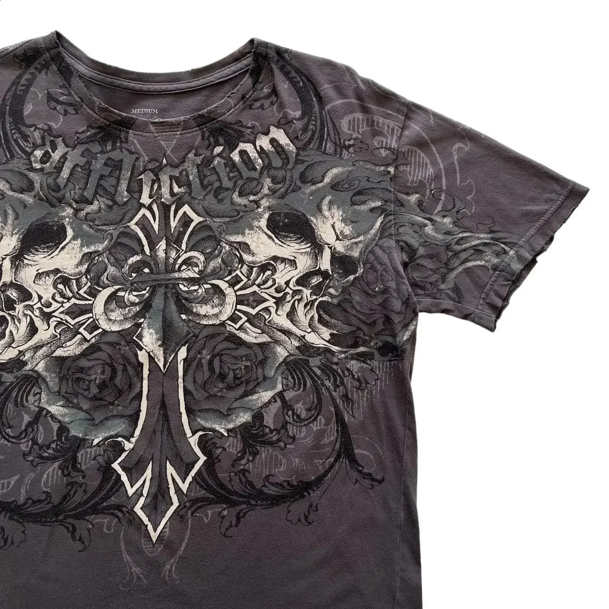 Y2k Pain T-shirt Hip Hop Skull Graphic Harajuku Round Neck Oversized T-shirt Short Sleeve Top Gothic Street Clothing 241231