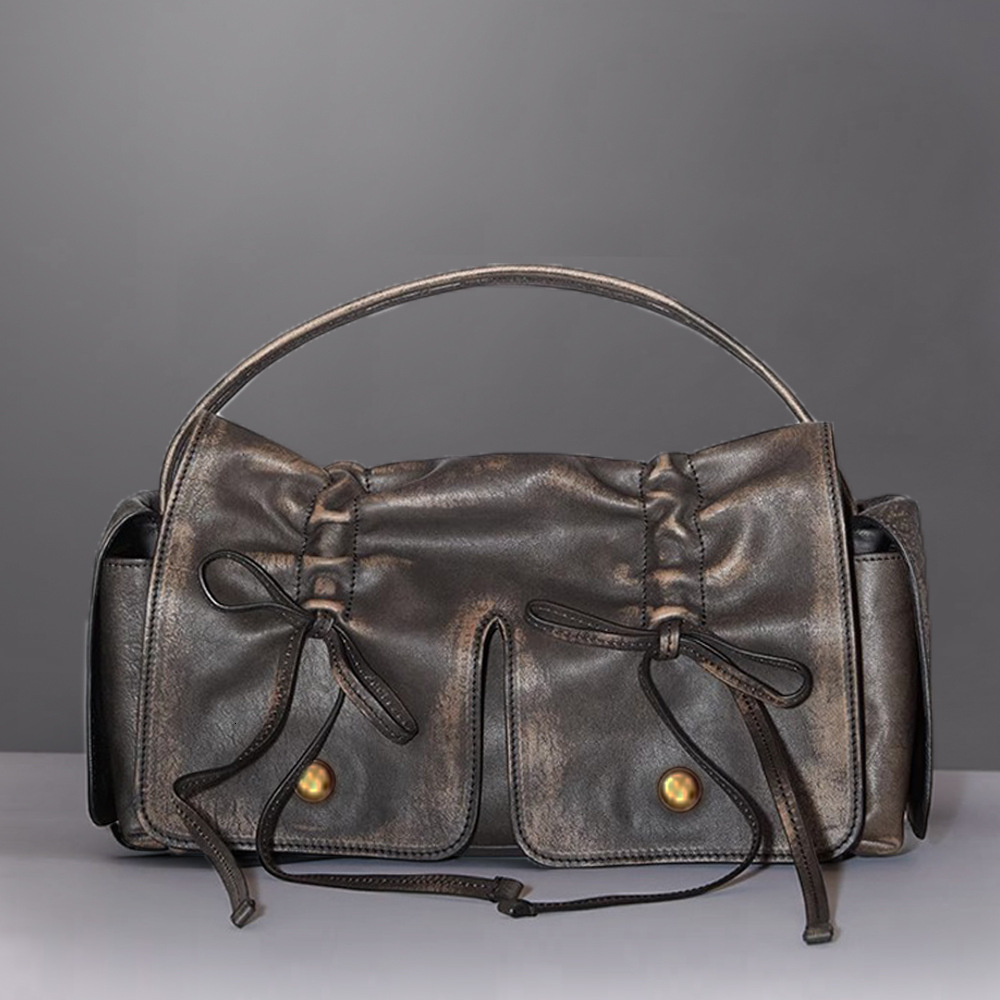 Vintage Niche Design, Bow Decoration, Hand-Held Single Shoulder Armpit Bag Is Suitable For Use