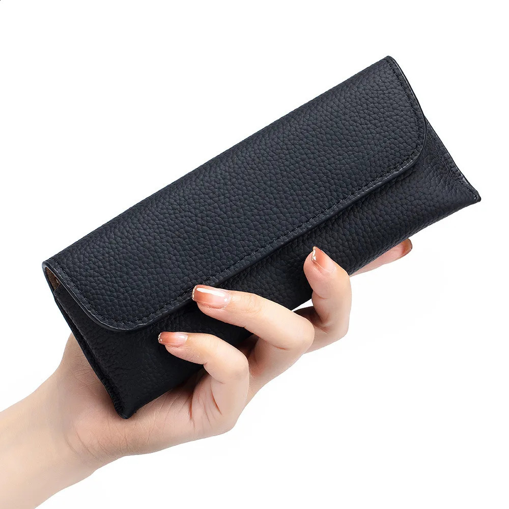 Genuine Leather Reading Glasses Bag Case For Man Women Student Sunglasses Storage Holder Pouch Eyeglasses Box Eyewear Protector 241231