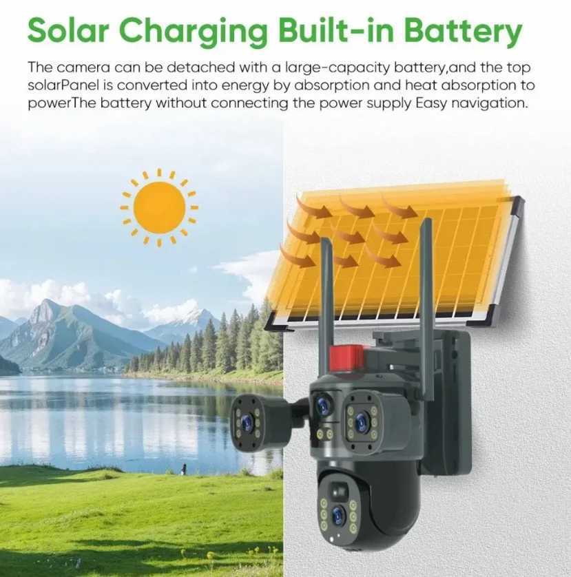 V380PRO 4G 4E 2024 hot s 12MP HD PIR human detection Outdoor ptz cctv ip wifi security 4g sim card solar panel camera Z241231