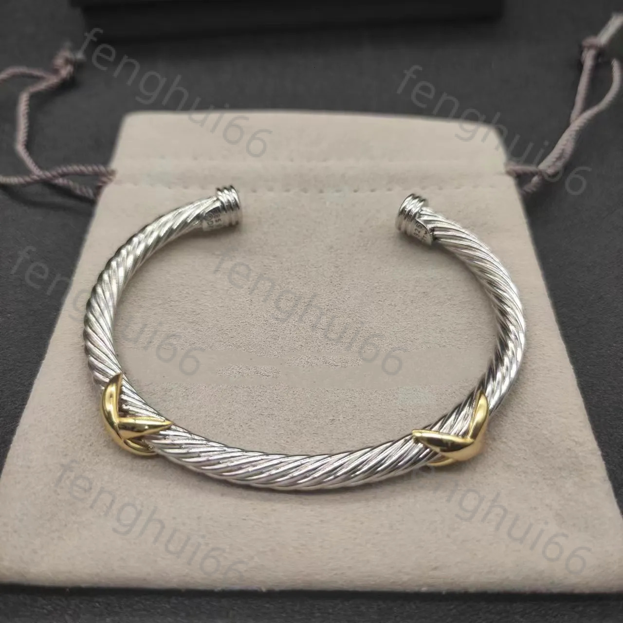 David Yerman Classic Retro Bracelet Designer K Gold Bracelet Fashion Accessories Punk Designer Jewelry Colorful Moissanite Jewelry Women Different Sizes F69