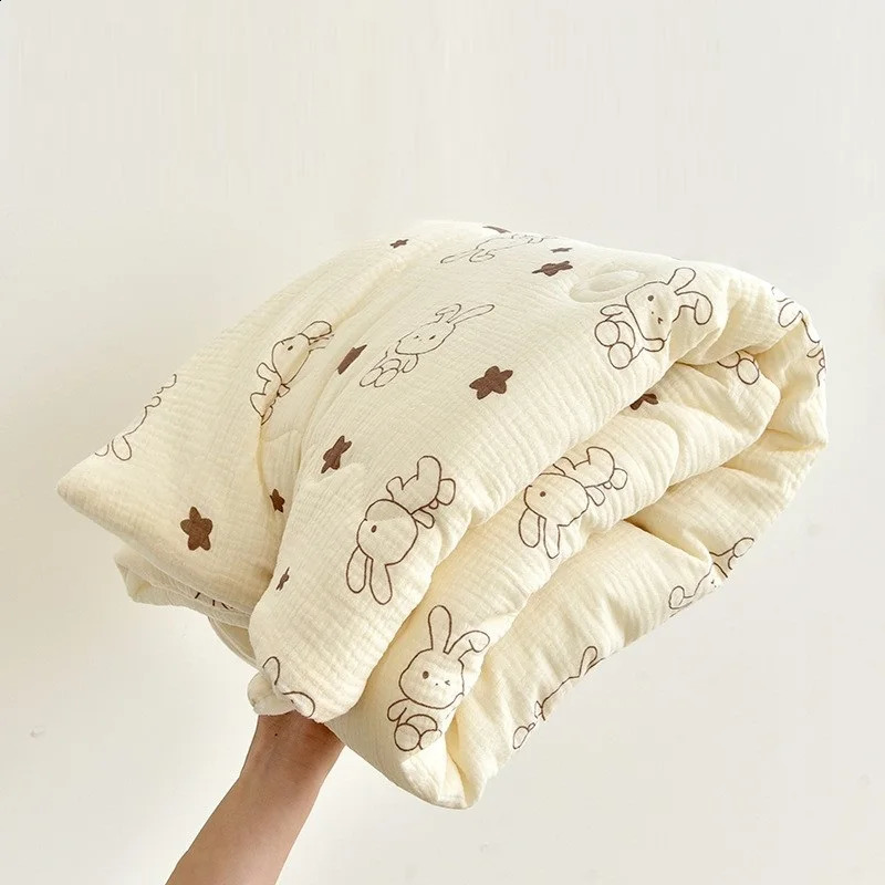 born Baby Unisex Blanket Winter Cotton Knitted Infant Bed Sleeping Covers Quilts Toddler Stroller Swaddle Wrap Bedding Quilt 241227