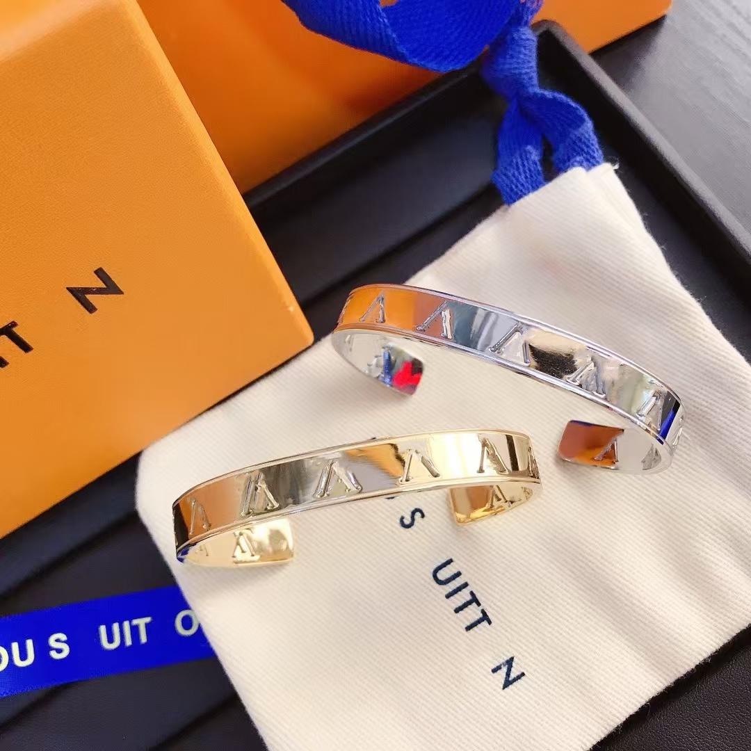 Bracelet designer jewelry braclet gold bracelets bangles classic fashion men women unisex stainless steel texture non fading with bracelet gift