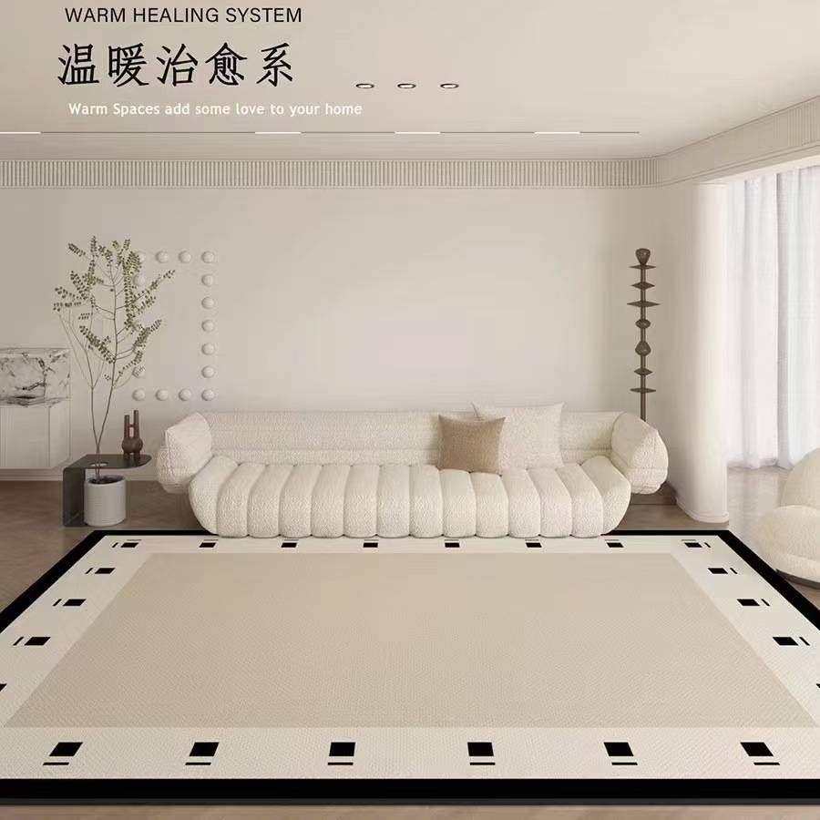 2315-HB-Beige Striped Minimalist Rug Comfortable Large Area Living Room Rugs Refreshing Bedroom
