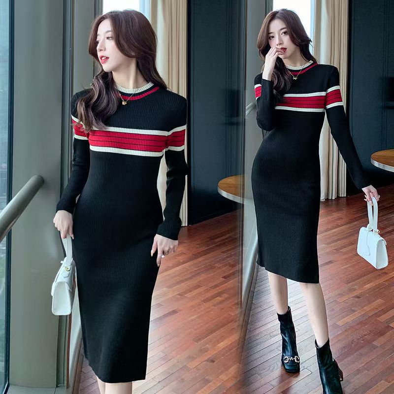 Designer Women Sweater long Dresses Knitted Soft Pullovers Cashmere Jumpers Basic Soft Render Knitwear Warm Knits Coats Vestido De Mujer Blouse Femme