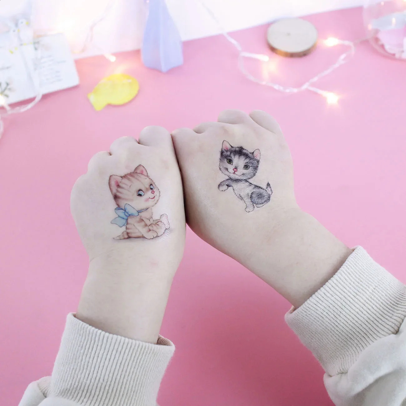 20 PCSSET Cartoon Tattoos Children Party Makeup Flower Cat Dog Unicorn Butterfly Temporary Body Art Disposable Stickers 241230