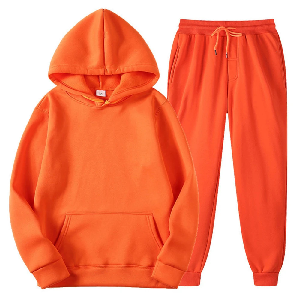 Mens 2-piece sportswear sweatpants and hoodie set sports track set unisex ensemble jogging mens style 241231