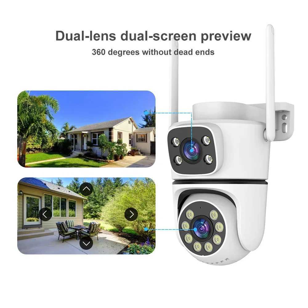 10MP Dual Lens Tuya Wifi Camera PTZ Outdoor Dual Sn 10X Digital Zo Human Detection Wireless Security Camera Surveillance Z241231