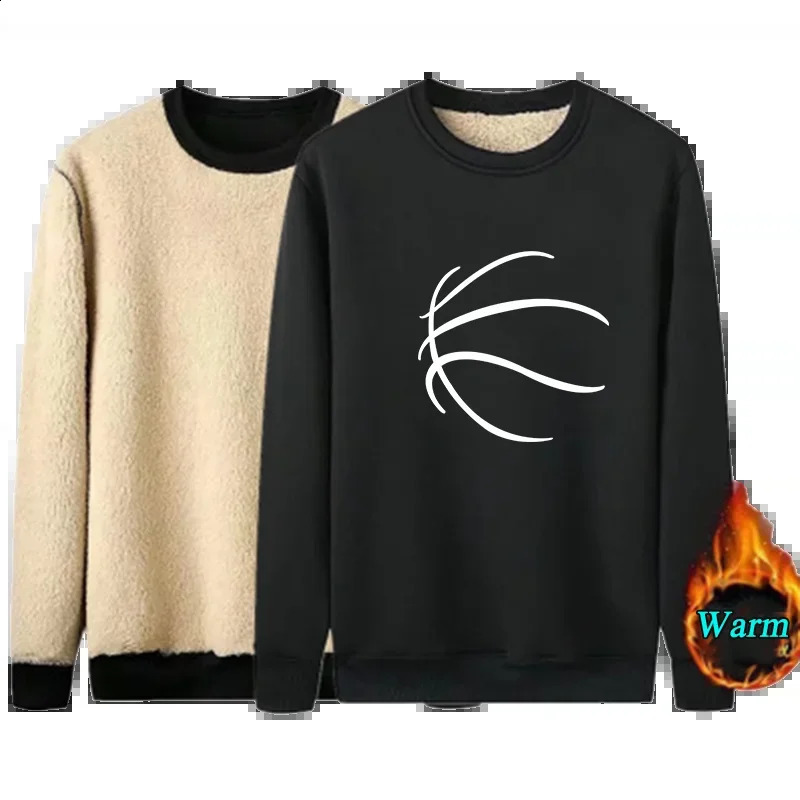 Fashion printed mens cashmere winter hooded sweater thick warm sportswear mens casual suit two-piece set 241231