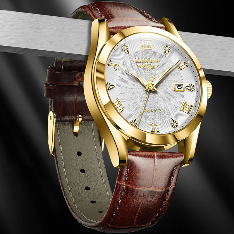 LIGE Women Watch Fashion Leather Military Sport Waterproof Watches For Top Womens Bracelet Reloj Mujer 241225