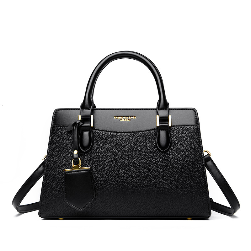 High end fashion genuine leather large capacity women's crossbody versatile western-style handbag, middle-aged mother's bag, single shoulder