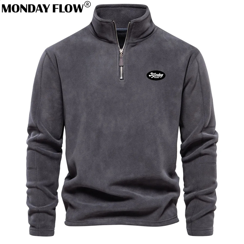Monday Flow Autumn Mens Polar Fleece Golf Sports Windbreaker Jacket Windproof Keep Warm Sports Winter Outdoor Golf Clothing 241225