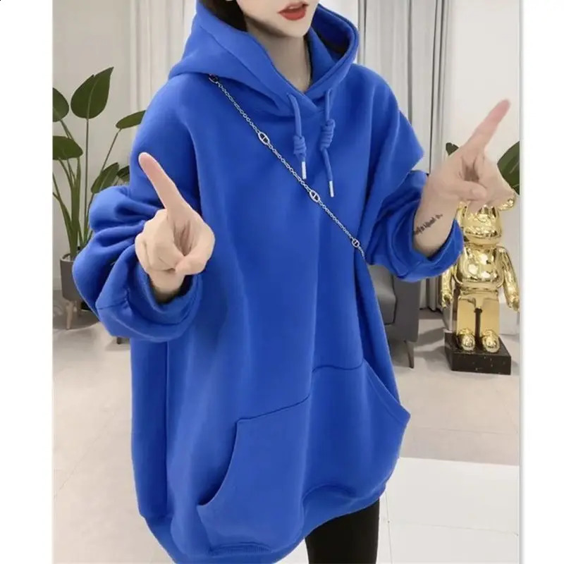 Autumn Winter Fashion Long Sleeve Hoodies Solid Drawstring Sweatshirts Clothing Casual Allmatch Simplicit Chic Tops 241223