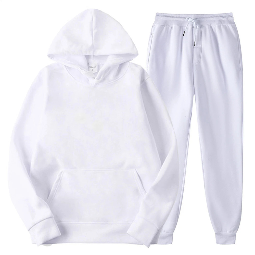 Mens 2-piece sportswear sweatpants and hoodie set sports track set unisex ensemble jogging mens style 241231