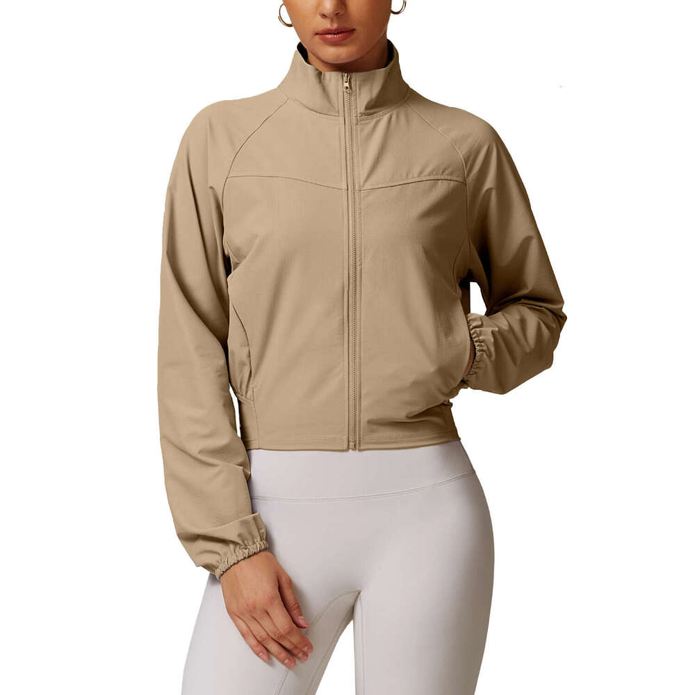 Yoga Clothes High Waist Fitness Leggings Yoga Vest Quick Drying Stand Up Collar Sports Women S Thin Windproof Outdoor Running Fitness Long Sleeved Yog