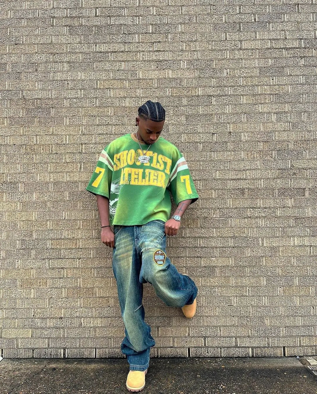 Retro aesthetic Gothic fashion American summer casual hip-hop patchwork T-shirt for men Y2K retro sports high street top 241231